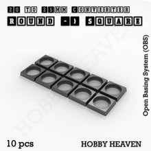 Load image into Gallery viewer, Round to Square Bases Shape and Size Converters 3d Print Full Range - ModelBricks
