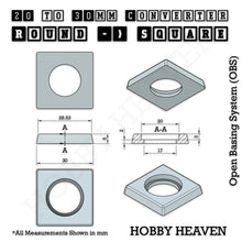 Load image into Gallery viewer, Round to Square Bases Shape and Size Converters 3d Print Full Range - ModelBricks
