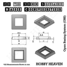 Load image into Gallery viewer, Square to Square Bases Size Converters 3d Print Full Range - ModelBricks
