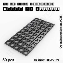 Load image into Gallery viewer, Round to Square Bases Shape and Size Converters 3d Print Full Range - ModelBricks
