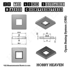 Load image into Gallery viewer, Square to Square Bases Size Converters 3d Print Full Range - ModelBricks
