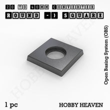 Load image into Gallery viewer, Round to Square Bases Shape and Size Converters 3d Print Full Range - ModelBricks
