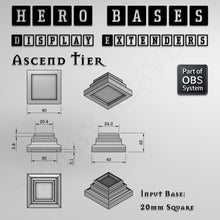 Load image into Gallery viewer, Hero Bases Display Extenders | Squares and Rectangles | Convert Gaming Bases to Display Bases &amp; Plinths - ModelBricks
