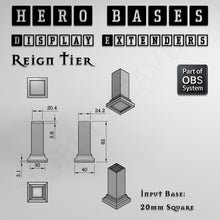 Load image into Gallery viewer, Hero Bases Display Extenders | Squares and Rectangles | Convert Gaming Bases to Display Bases &amp; Plinths - ModelBricks
