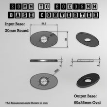 Load image into Gallery viewer, Round To Oval Bases Size Converters 3d Print Full Range - ModelBricks
