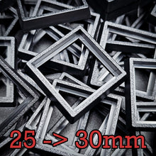 Load image into Gallery viewer, 25–30mm Square Base Adapters | Injection Moulded | No Rebasing Required | Fits Popular Fantasy Miniatures - ModelBricks
