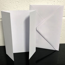 Load image into Gallery viewer, 25 x A5 White GateFold Card Blanks &amp; Envelopes - 300gsm - ModelBricks
