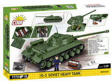 Load image into Gallery viewer, IS-3 Soviet brick tank model - COBI-2590 - 1170 bricks - 1:28 scale
