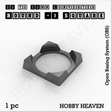 Load image into Gallery viewer, Round to Square Bases Shape and Size Converters 3d Print Full Range - ModelBricks
