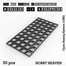 Load image into Gallery viewer, Round to Square Bases Shape and Size Converters 3d Print Full Range - ModelBricks
