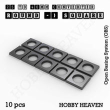 Load image into Gallery viewer, Round to Square Bases Shape and Size Converters 3d Print Full Range - ModelBricks
