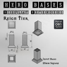 Load image into Gallery viewer, Hero Bases Display Extenders | Squares and Rectangles | Convert Gaming Bases to Display Bases &amp; Plinths - ModelBricks
