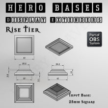 Load image into Gallery viewer, Hero Bases Display Extenders | Squares and Rectangles | Convert Gaming Bases to Display Bases &amp; Plinths - ModelBricks
