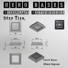 Load image into Gallery viewer, Hero Bases Display Extenders | Squares and Rectangles | Convert Gaming Bases to Display Bases &amp; Plinths - ModelBricks

