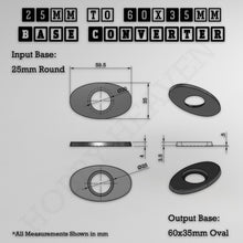 Load image into Gallery viewer, Round To Oval Bases Size Converters 3d Print Full Range - ModelBricks
