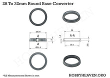 Load image into Gallery viewer, 25mm to 28mm Round Base Converters ABS Plastic - ModelBricks
