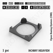 Load image into Gallery viewer, Round to Square Bases Shape and Size Converters 3d Print Full Range - ModelBricks

