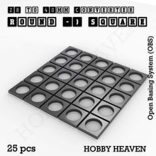 Load image into Gallery viewer, Round to Square Bases Shape and Size Converters 3d Print Full Range - ModelBricks
