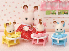 Load image into Gallery viewer, Sylvanian Families Chocolate Rabbit Triplets Care Set for Age 3 and Up
