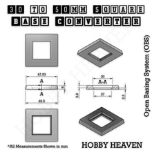 Load image into Gallery viewer, Square to Square Bases Size Converters 3d Print Full Range - ModelBricks
