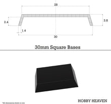 Load image into Gallery viewer, 30mm Square Plain Plastic Bases - ModelBricks
