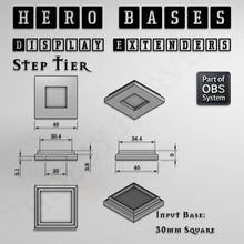 Load image into Gallery viewer, Hero Bases Display Extenders | Squares and Rectangles | Convert Gaming Bases to Display Bases &amp; Plinths - ModelBricks
