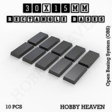 Load image into Gallery viewer, Rectangle Bases Range Sizes - 20x15mm to 75x25mm Small Sizes 3d Print Full Range Tabletop Games - ModelBricks
