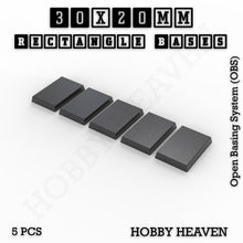 Load image into Gallery viewer, Rectangle Bases Range Sizes - 75x30mm to 125x40mm Medium Sizes 3d Print Full Range Tabletop Games - ModelBricks
