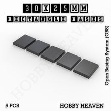 Load image into Gallery viewer, Rectangle Bases Range Sizes - 75x30mm to 125x40mm Medium Sizes 3d Print Full Range Tabletop Games - ModelBricks
