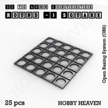 Load image into Gallery viewer, Round to Square Bases Shape and Size Converters 3d Print Full Range - ModelBricks
