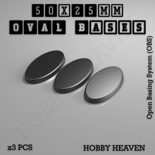 Load image into Gallery viewer, 50x25mm Oval Textured Bases 3d Printed - ModelBricks

