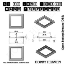 Load image into Gallery viewer, Square to Square Bases Size Converters 3d Print Full Range - ModelBricks
