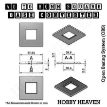 Load image into Gallery viewer, Square to Square Bases Size Converters 3d Print Full Range - ModelBricks
