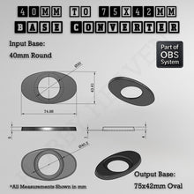 Load image into Gallery viewer, Round To Oval Bases Size Converters 3d Print Full Range - ModelBricks
