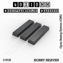 Load image into Gallery viewer, Rectangle Bases Range Sizes - 75x30mm to 125x40mm Medium Sizes 3d Print Full Range Tabletop Games - ModelBricks
