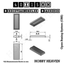 Load image into Gallery viewer, Rectangle Bases Range Sizes - 75x30mm to 125x40mm Medium Sizes 3d Print Full Range Tabletop Games - ModelBricks
