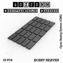 Load image into Gallery viewer, Rectangle Bases Range Sizes - 75x30mm to 125x40mm Medium Sizes 3d Print Full Range Tabletop Games - ModelBricks
