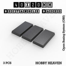 Load image into Gallery viewer, Rectangle Bases Range Sizes - 75x30mm to 125x40mm Medium Sizes 3d Print Full Range Tabletop Games - ModelBricks
