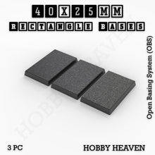Load image into Gallery viewer, Rectangle Bases Range Sizes - 75x30mm to 125x40mm Medium Sizes 3d Print Full Range Tabletop Games - ModelBricks
