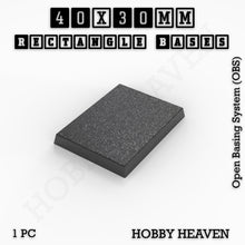 Load image into Gallery viewer, Rectangle Bases Range Sizes - 20x15mm to 75x25mm Small Sizes 3d Print Full Range Tabletop Games - ModelBricks
