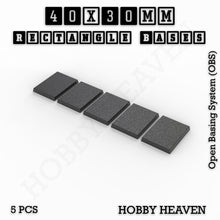 Load image into Gallery viewer, Rectangle Bases Range Sizes - 20x15mm to 75x25mm Small Sizes 3d Print Full Range Tabletop Games - ModelBricks
