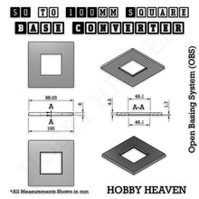 Load image into Gallery viewer, Square to Square Bases Size Converters 3d Print Full Range - ModelBricks
