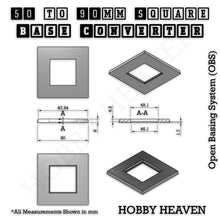 Load image into Gallery viewer, Square to Square Bases Size Converters 3d Print Full Range - ModelBricks
