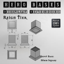 Load image into Gallery viewer, Hero Bases Display Extenders | Squares and Rectangles | Convert Gaming Bases to Display Bases &amp; Plinths - ModelBricks

