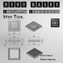 Load image into Gallery viewer, Hero Bases Display Extenders | Squares and Rectangles | Convert Gaming Bases to Display Bases &amp; Plinths - ModelBricks
