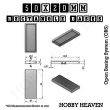 Load image into Gallery viewer, Rectangle Bases Range Sizes - 20x15mm to 75x25mm Small Sizes 3d Print Full Range Tabletop Games - ModelBricks
