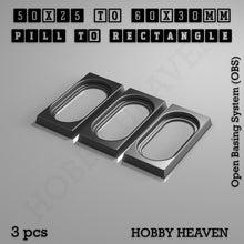 Load image into Gallery viewer, Wargaming Oval to Rectangle Base Converters – Tabletop Games | 3D Printed Tabletop Accessories - ModelBricks
