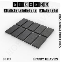 Load image into Gallery viewer, Rectangle Bases Range Sizes - 20x15mm to 75x25mm Small Sizes 3d Print Full Range Tabletop Games - ModelBricks
