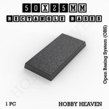 Load image into Gallery viewer, Rectangle Bases Range Sizes - 20x15mm to 75x25mm Small Sizes 3d Print Full Range Tabletop Games - ModelBricks
