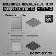 Load image into Gallery viewer, Rectangle Movement Trays | Cavalry &amp; Monsters | 50×25-100×60mm | OBS System - ModelBricks
